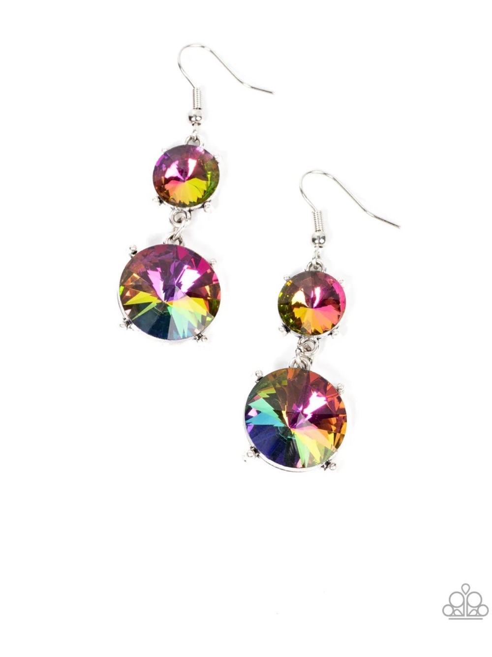 paparazzi Farmstead Meadow Multicolor Crystal Drop Earrings - Rainbow Prism